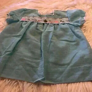 VTG easter handmade baby blue top short sleeve size 6+ months